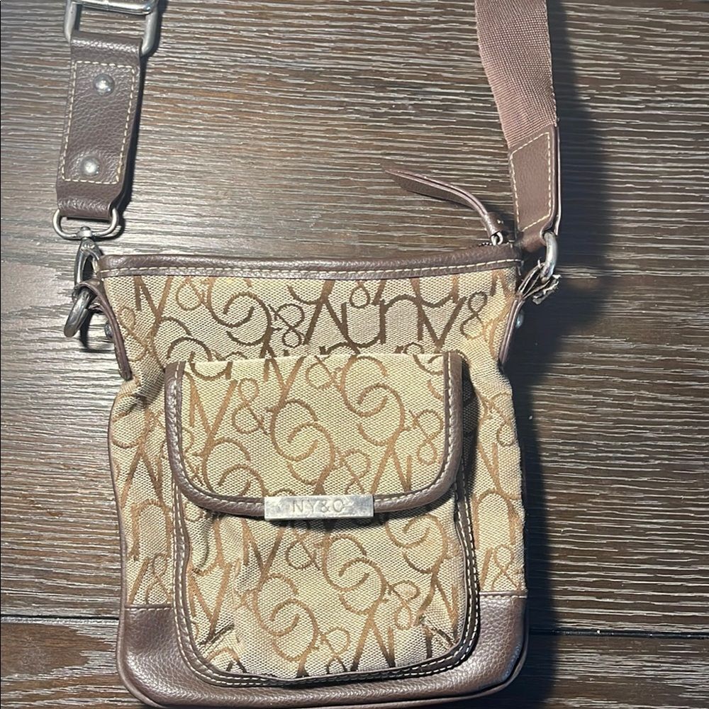 NY & Co Brown Monogram Crossbody Bag